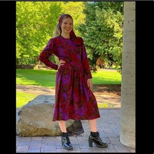 1980’s PAULINE TRIGERE Dress,Abstract Floral Print